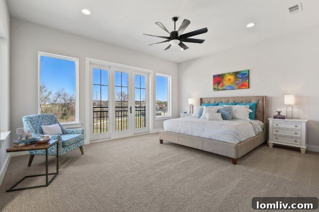 Interior view of master bedroom highlighting sophisticated design