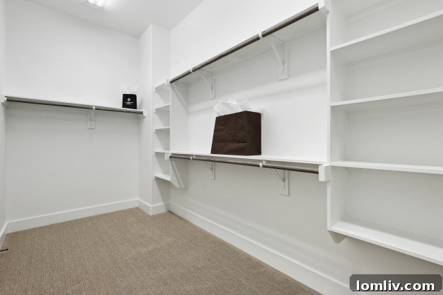 Custom closet off the master bedroom with ample storage solutions