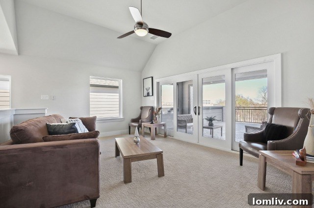 Flexible third-story space for fourth bedroom, game room, or media room