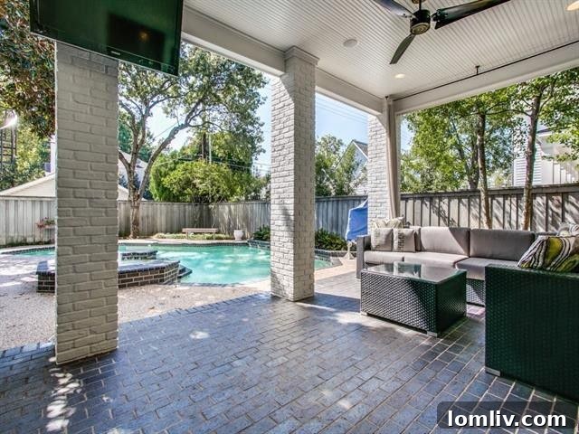Inviting swimming pool and outdoor living space at 3709 Hanover Street