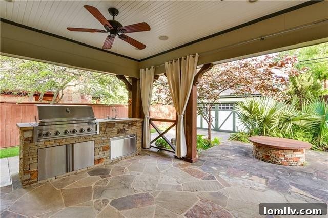 Outdoor grill and entertainment area