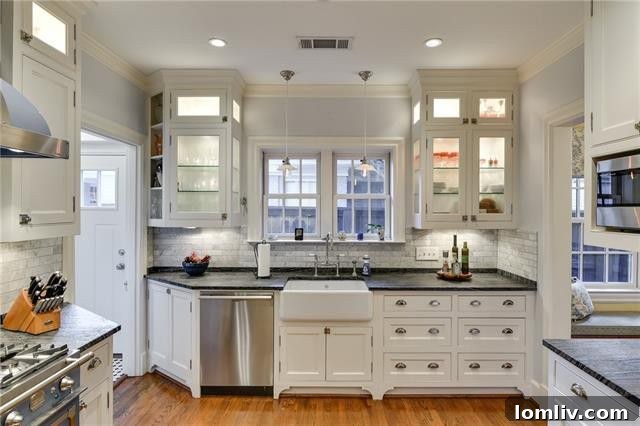 Detail of the La Cornue range and custom vent hood