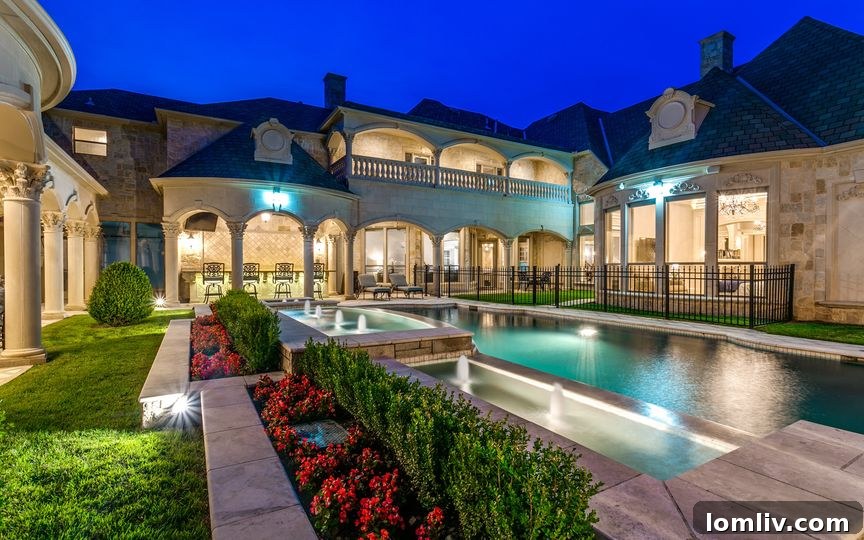 Stunning Pool and Outdoor Entertainment Area in a Luxury DFW Home