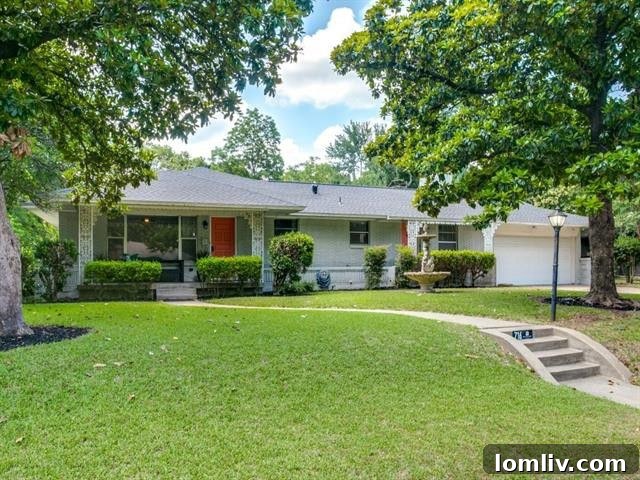 Exterior view of a charming midcentury modern home at 716 Mayrant Dr in Wynnewood North