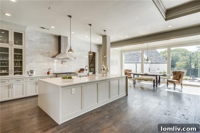 Gourmet kitchen with oversized island and high-end appliances