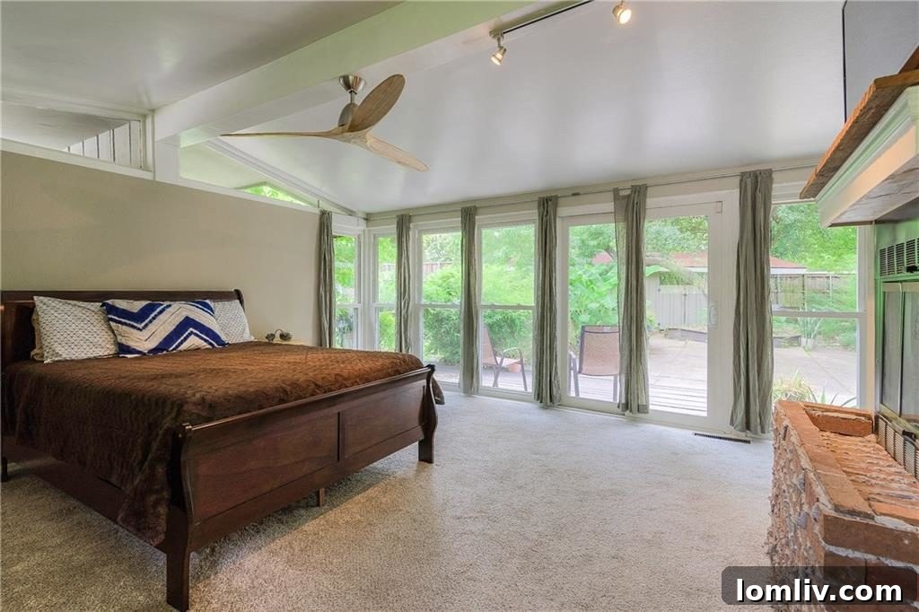 Serene bedroom with large windows in Casa View