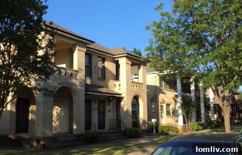 Close-up of existing structures within Villa South Addition site