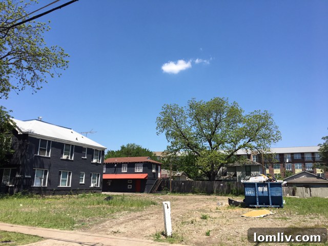 Vacant lots on the northern side of 9th Street awaiting townhome construction