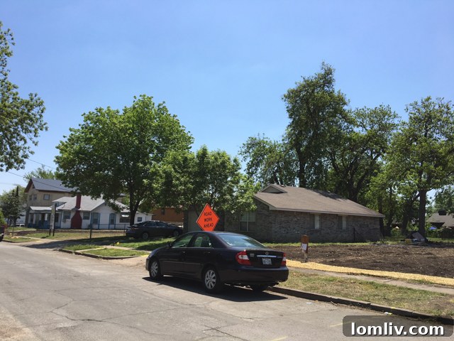 A lone house remaining amidst vacant lots on 9th Street, looking towards Bishop Ave