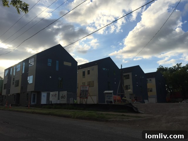Exterior progress of EKO Townhomes on 10th Street as of June 17th