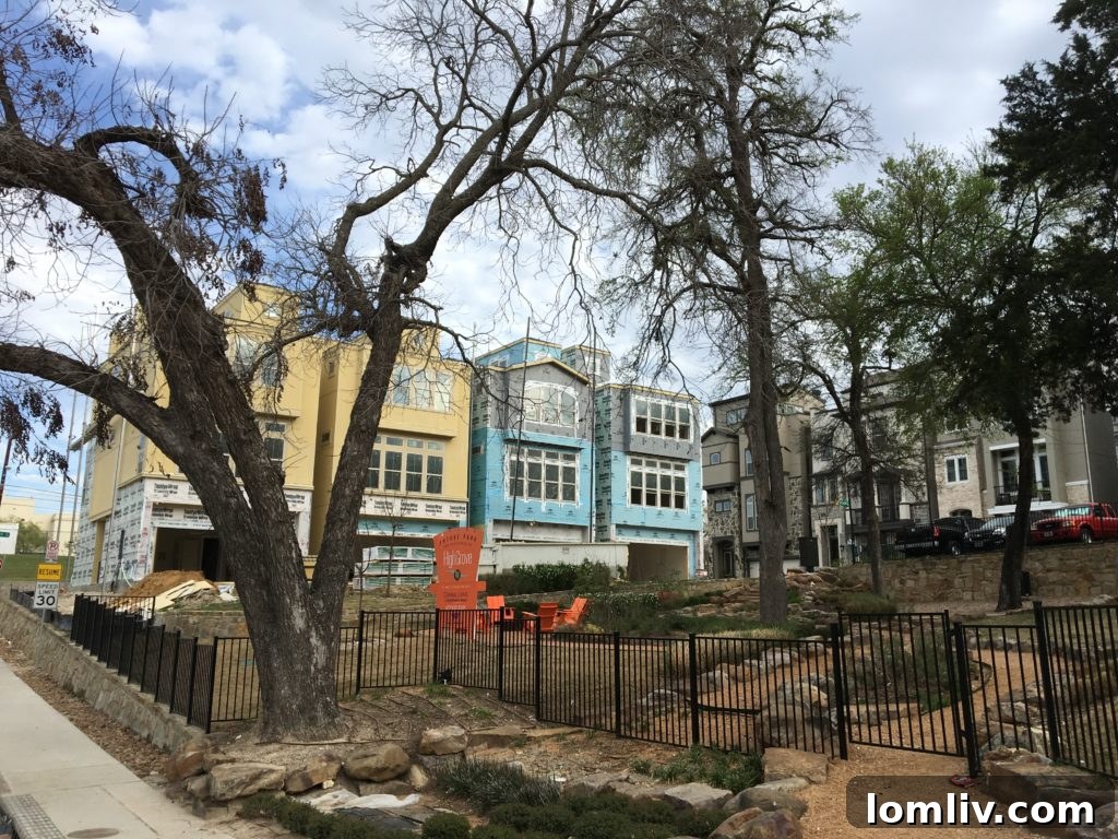 Shared fire pit and green common area at HighGrove, nearing completion