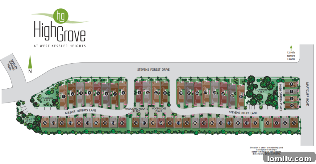 HighGrove Villas & Gardens site plan and layout