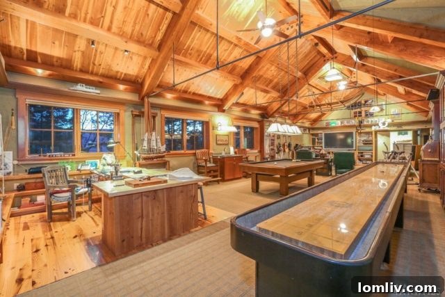 A spacious outdoor dining area or patio overlooking the water at Madroneagle Estate.