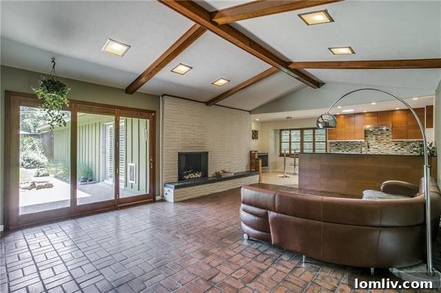 Updated Kitchen with Custom Wood Cabinets in Mod Dallas House