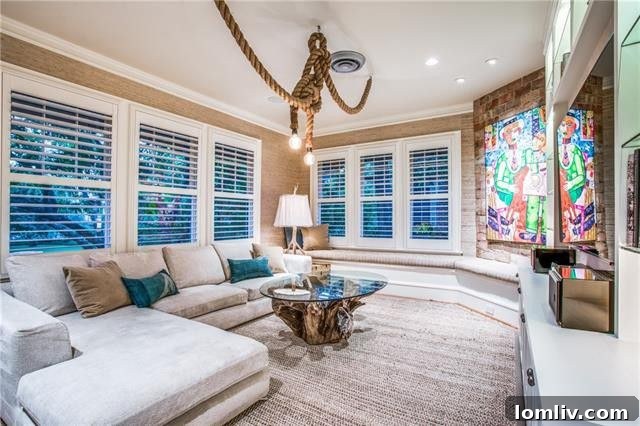 Exquisite Eclectic Prairie Home in Highland Park 14 Staircase and Powder Bath