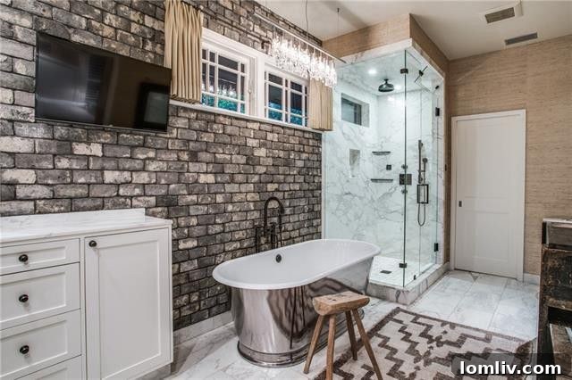 Exquisite Eclectic Prairie Home in Highland Park 19 Walk-in Shower in Master Bath