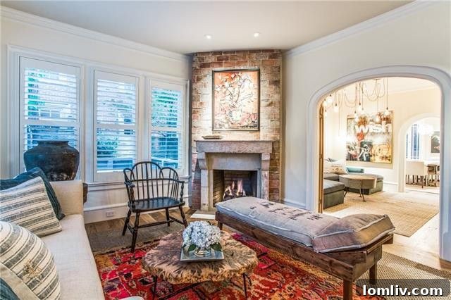 Exquisite Eclectic Prairie Home in Highland Park 7 Interior Living Space with French Doors