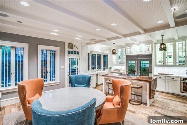 Exquisite Eclectic Prairie Home in Highland Park 10 Gourmet Kitchen with Marble Walls