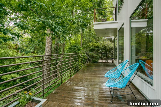 Serene view of the creekside lot from the outdoor areas, highlighting the natural landscape