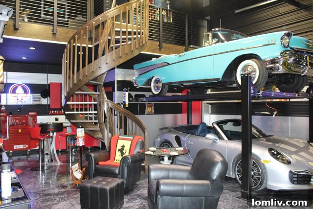 Highly customized garage condo interior in Texas