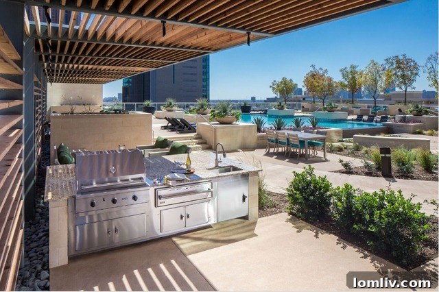 The luxurious rooftop grilling and entertainment area at 3700M