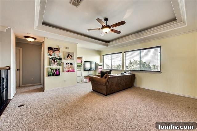 Spacious upstairs loft area at 4518 Siena Drive Frisco, ideal for a game room or secondary living space