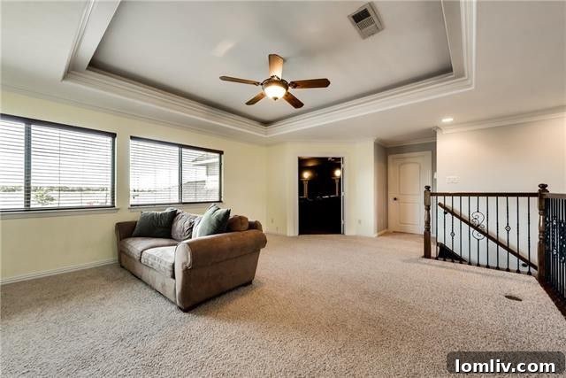 Entrance to the secluded media room behind double doors in 4518 Siena Drive Frisco