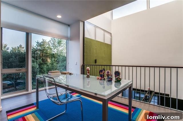 Detail of Rotating Steel Panel in Office