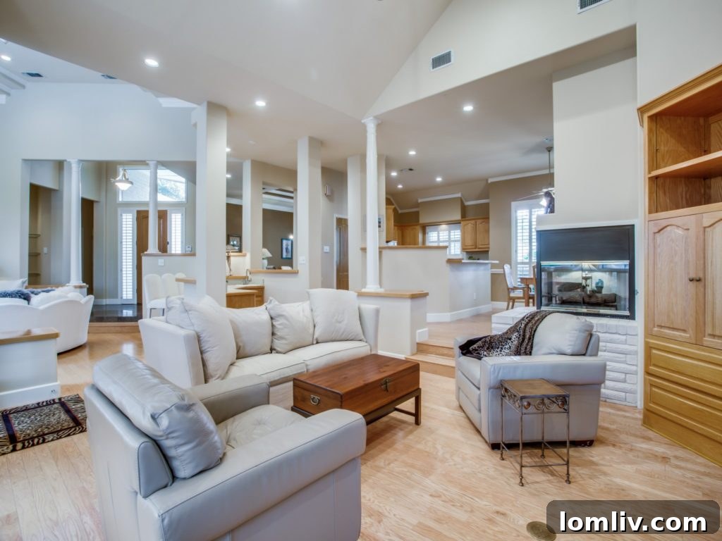 Inviting entrance with a modern Porte-cochère at 824 Timber Ridge Drive, Cedar Hill