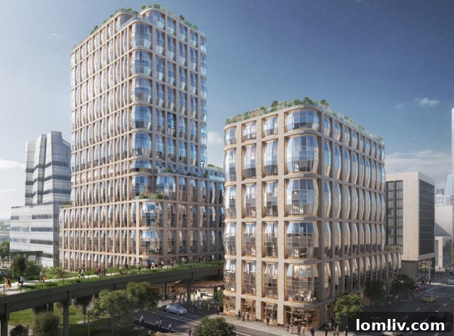 Heatherwick Studio's Hudson Residences in Chelsea, New York, featuring distinctive bulging window designs.