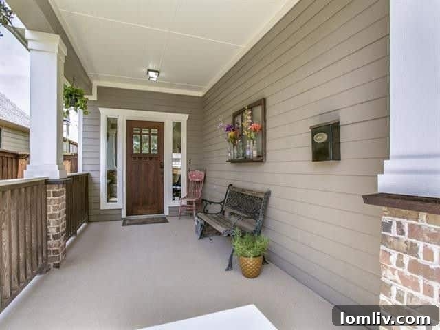 Charming front exterior of a Grapevine home with historic architectural details