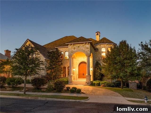 Grand entrance and living area of a Las Colinas luxury home