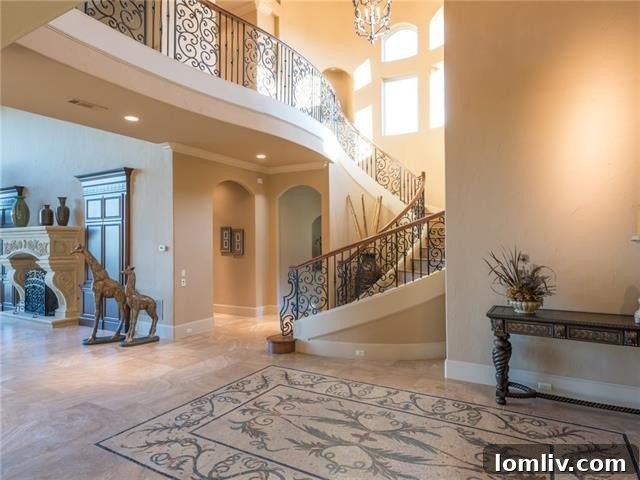 Elegant dining room with golf course views in Las Colinas residence