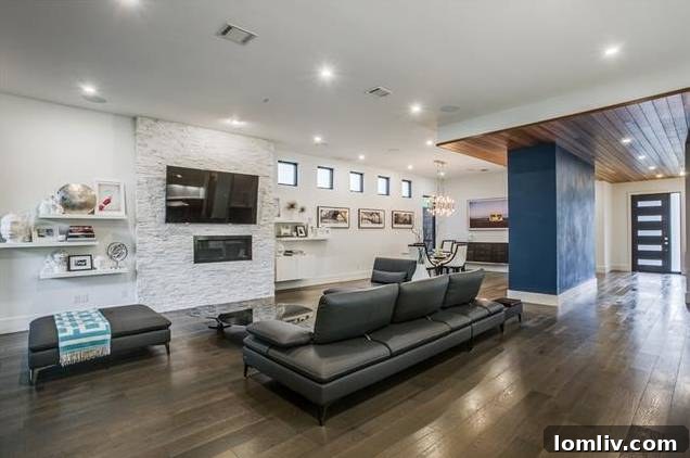 Contemporary living space with ample natural light