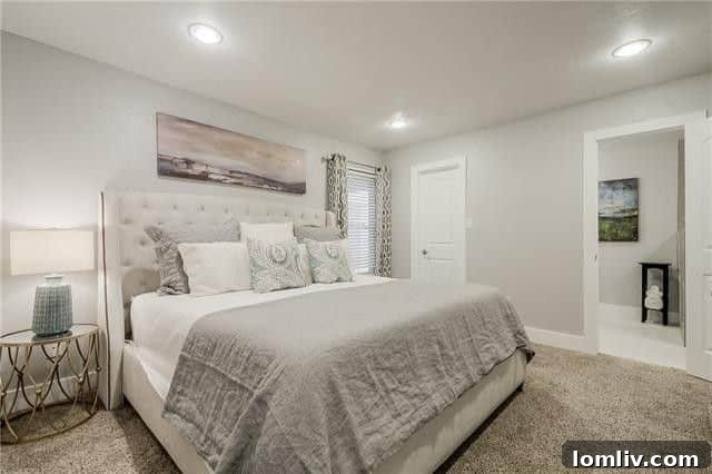 Contemporary master bathroom with updated fixtures and on-trend design