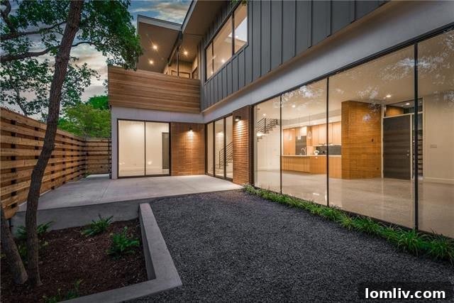 Exterior view of the modern backyard and private verandah