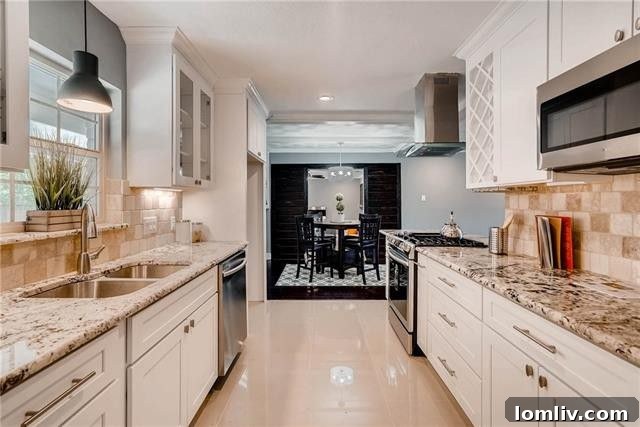 Spacious walk-in shower in the master bath with dual shower heads