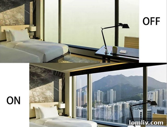 Privacy glass film turning clear to frosted