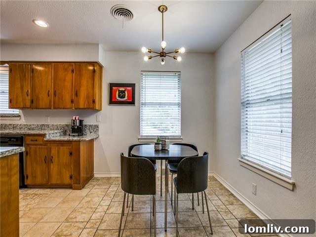 Sunny breakfast nook adjacent to the kitchen