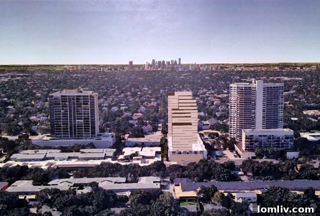 Preston Place proposal between towers, looking south