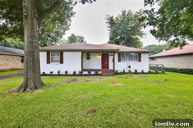 East Dallas Renovated Home Exterior with Red Door