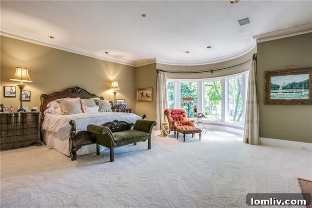 Bluffview's Private 2-Acre Urban Sanctuary 18 Spacious downstairs master bedroom with ample room for oversized furniture and a comfortable sitting area