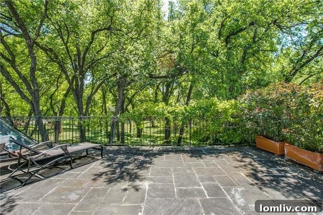 Bluffview's Private 2-Acre Urban Sanctuary 4 One of several inviting backyard patios overlooking the lush, heavily treed estate grounds