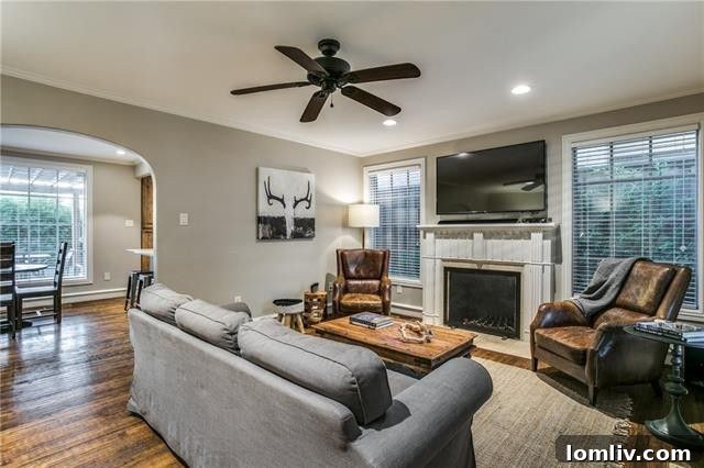 Inviting Living Area with Fireplace 5107 Pershing Street Cochran Heights
