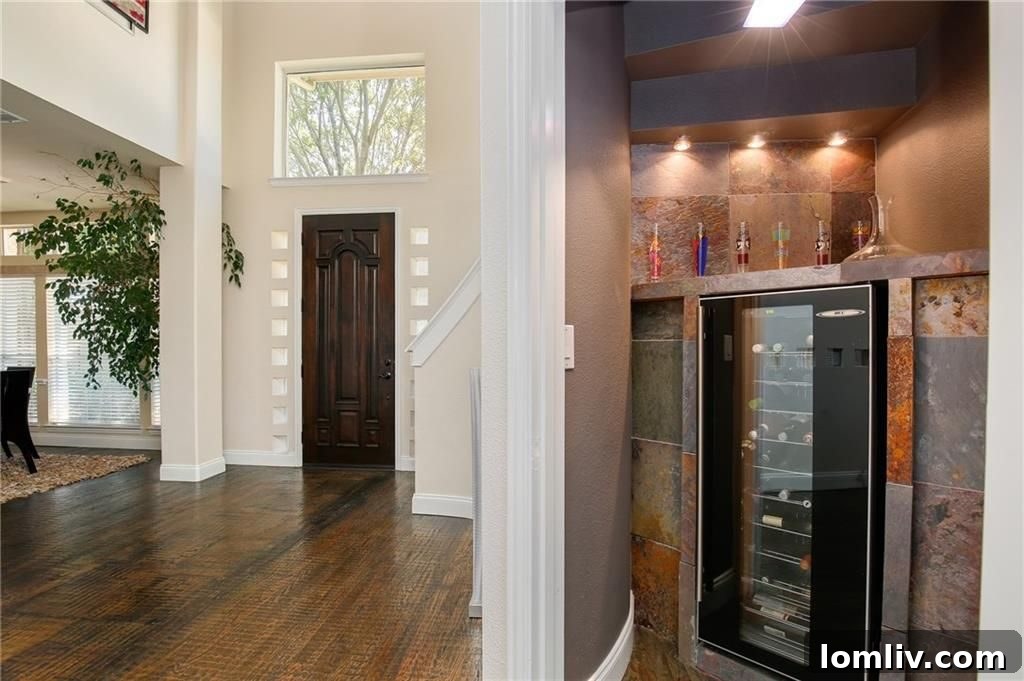 Formal Dining Room with Stone Accent Wall