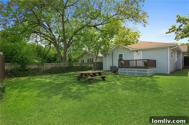 Backyard deck with view of the Dallas skyline, 720 Elsbeth St