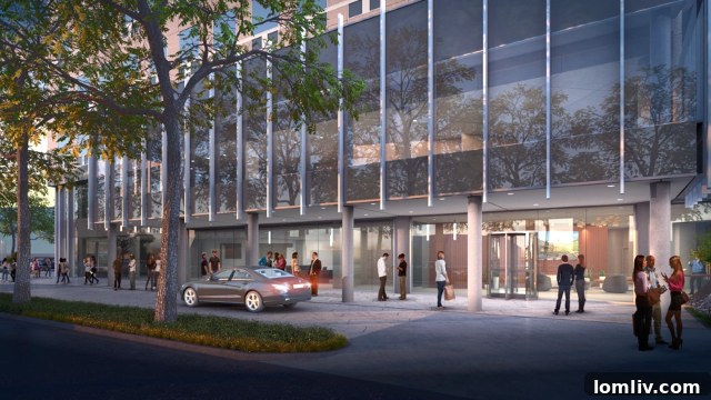 Crescent Elevates 2401 Cedar Springs Road with Revised Renovation and Valet Service 7 View of the Cedar Springs side entrance and drop-off zone at 2401 Cedar Springs Road