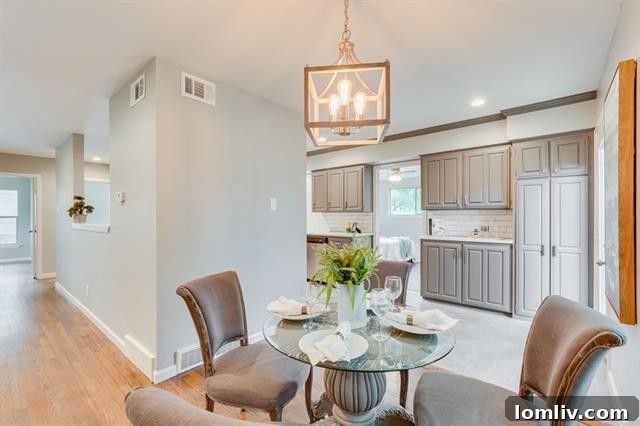 Modern Kitchen with Gray Cabinets and White Quartz Countertops