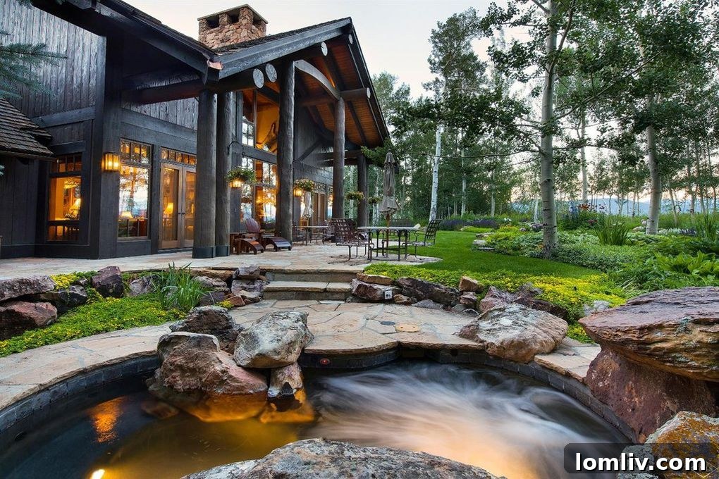 Stunning exterior of a luxury ski-in/ski-out home at 2201 Daybreak Ridge in Beaver Creek, Colorado, showcasing mountain architecture and prime location.