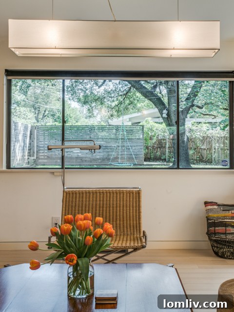 Architectural detail of interior brick wall and natural light